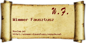 Wimmer Fausztusz névjegykártya